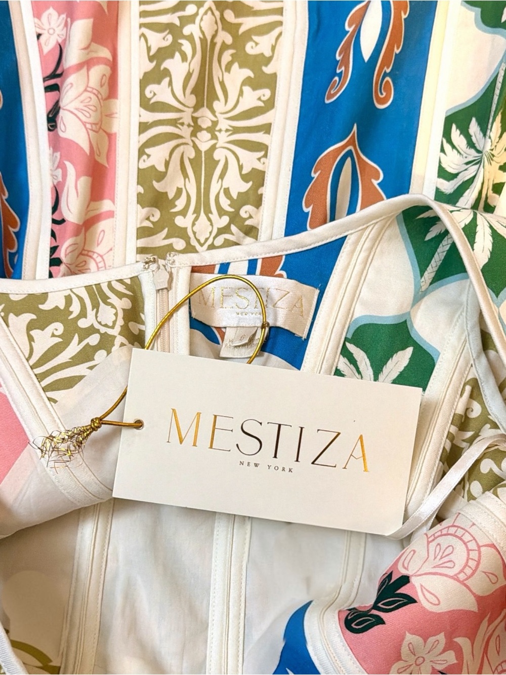 Mestiza New York Women’s Line Monte Carlo Scoop Neck Car Wash Hem Midi Dress NEW - Picture 9 of 11